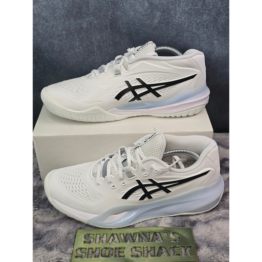 NWOT ASICS Gel-Resolution 9 Tennis Shoes White Black 1041A481 Mens 8.5
